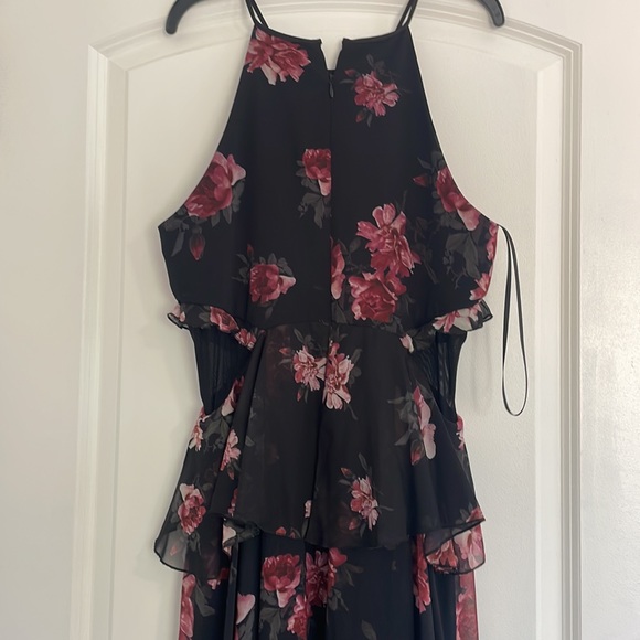 NWT Erin by Erin Fetherston black and floral Chiffon Gown size 12 - Picture 5 of 5